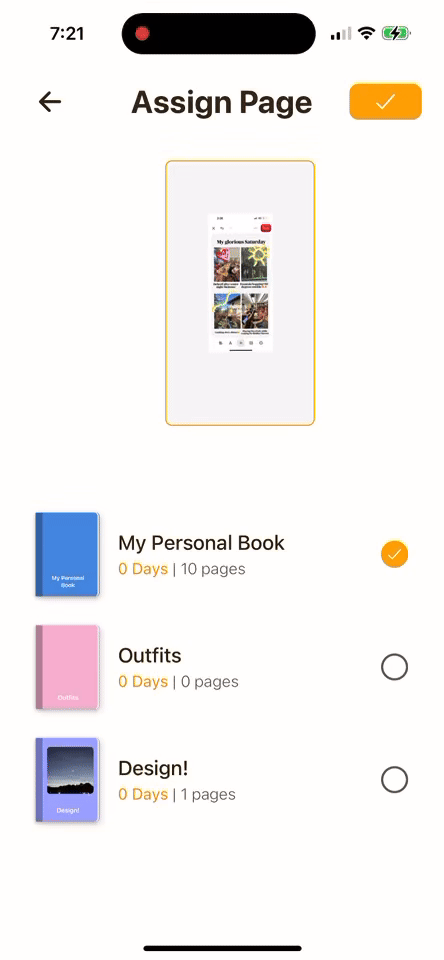 Book selection by page